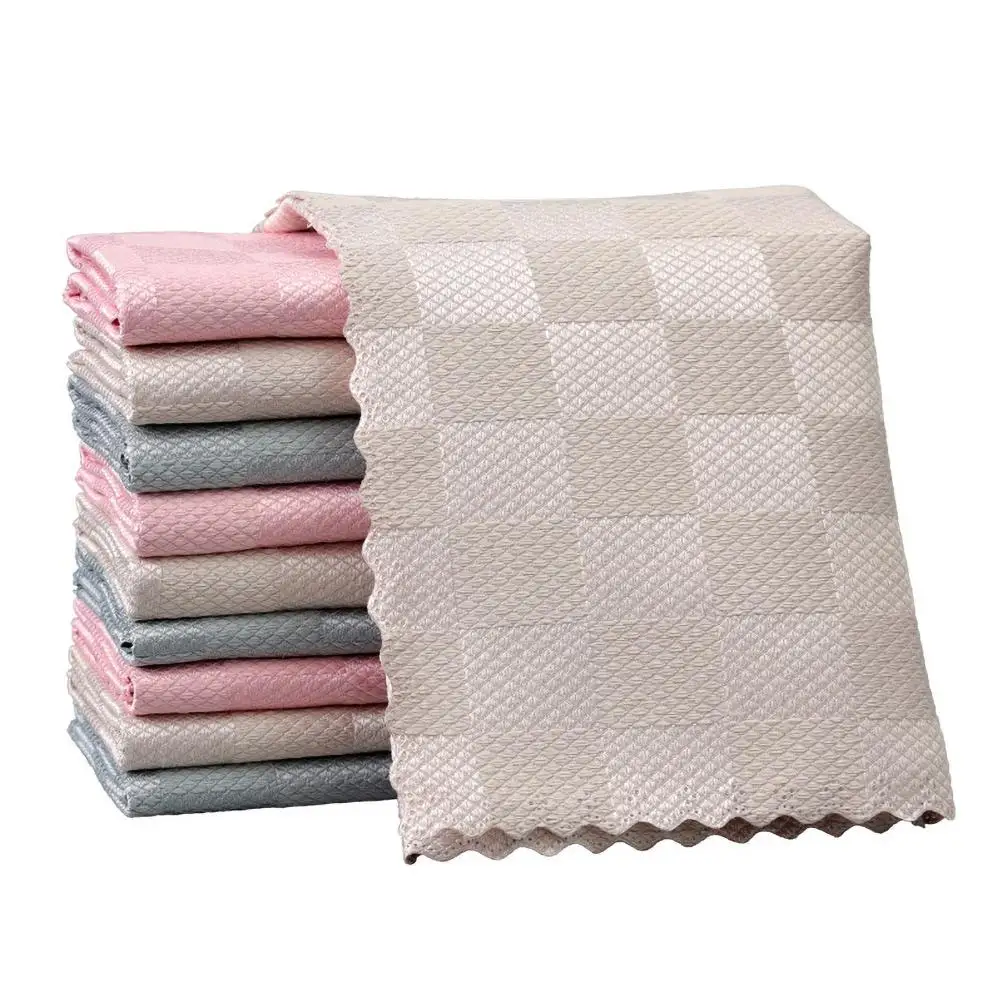 

5PCS 30x40cm Microfiber Cleaning Cloth Fish Scale Reusable Cleaning Rags for Mirrors Cups TV Screens Furniture