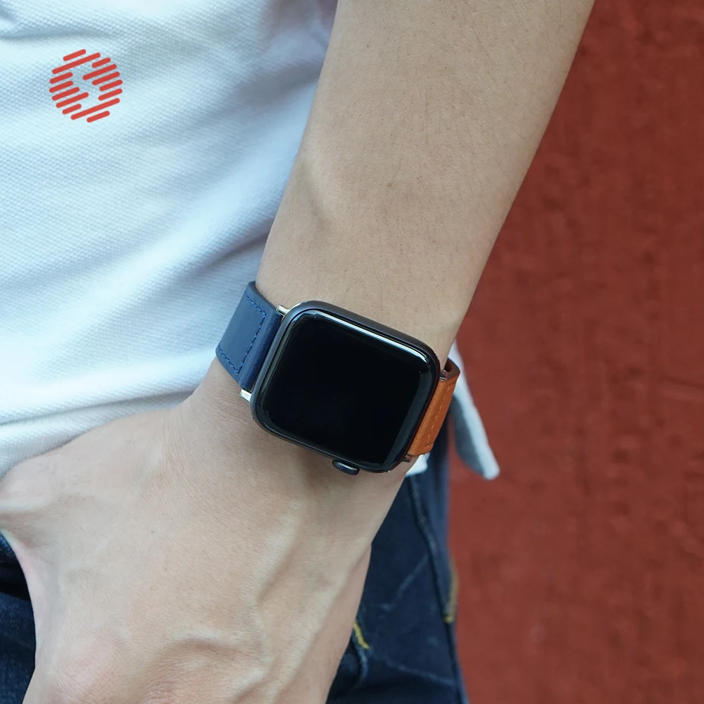 ShengOne حقيقية أزياء والجلود حلقة الفرقة سوار ل أبل ووتش سلسلة 5 4 40 44 مللي متر استبدال الملحقات حزام 3 2 1 38 42