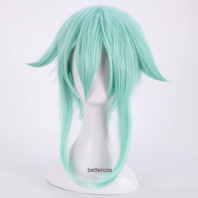 Sword Art Online Sword Sinon Cosplay Wig Asada Shino Blue Heat Resistant Synthetic Hair Wig + Wig Cap