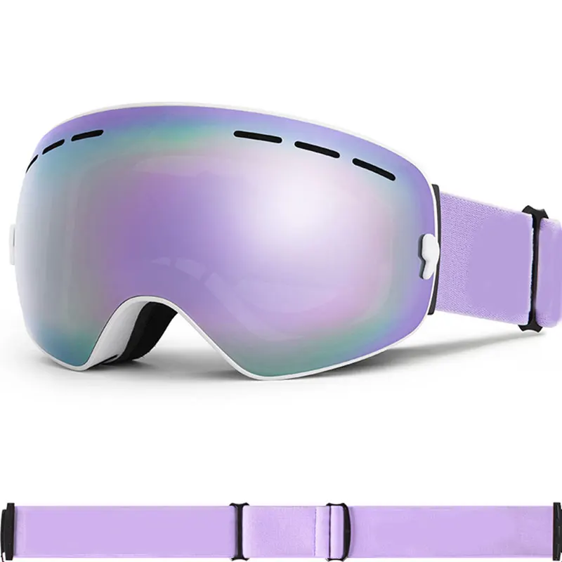 Ski Goggles With TPU Frame And Double-Lens Anti-Fog Spherical Ski Goggles Men's And Women's Ski Goggles + Lens + Set