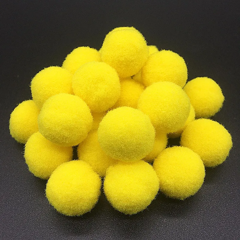 Žlutý  bambulí 10/15/20/25/30mm mini načechraný měkké pompones pompoms bál ruční děti hračka svatební dekorace DIY šicí řemeslo zásoby