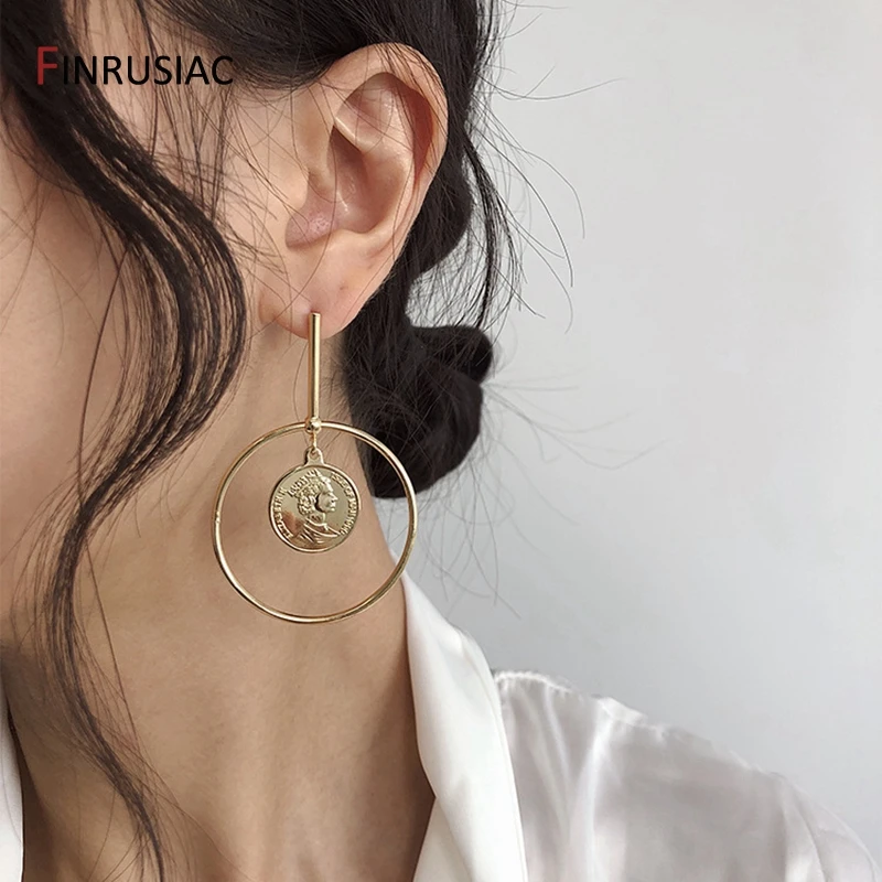 Retro Commemorative Coin Charms DIY Necklace Pendant Accessory, Gold Plated Portrait Pendants Charms For Jewelry Making
