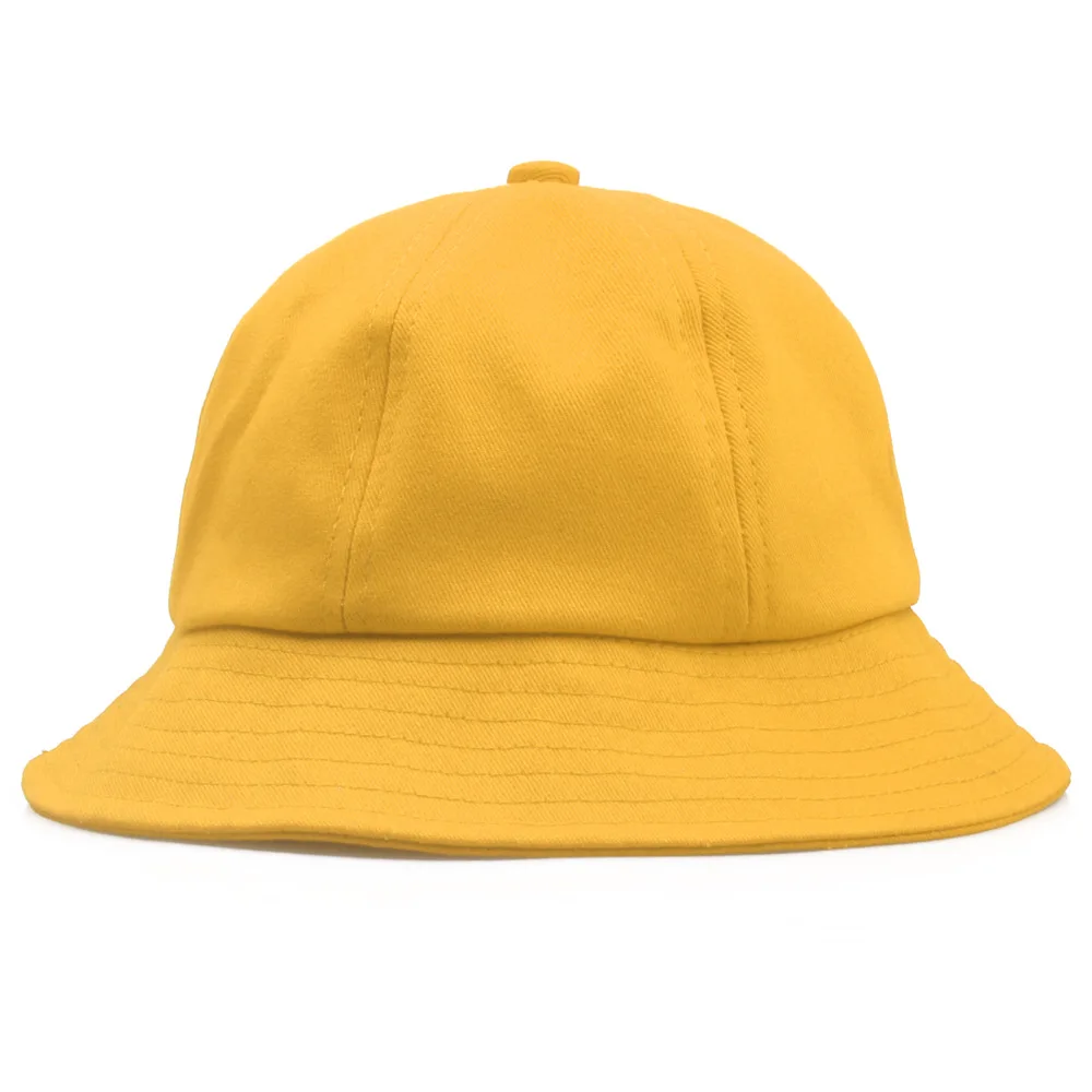 Asia Style 52-54cm Primary Walk Kindergarten School Safety Yellow Bucket Hat Cute Boy Girl Panama Cotton Fisherman Cap T33