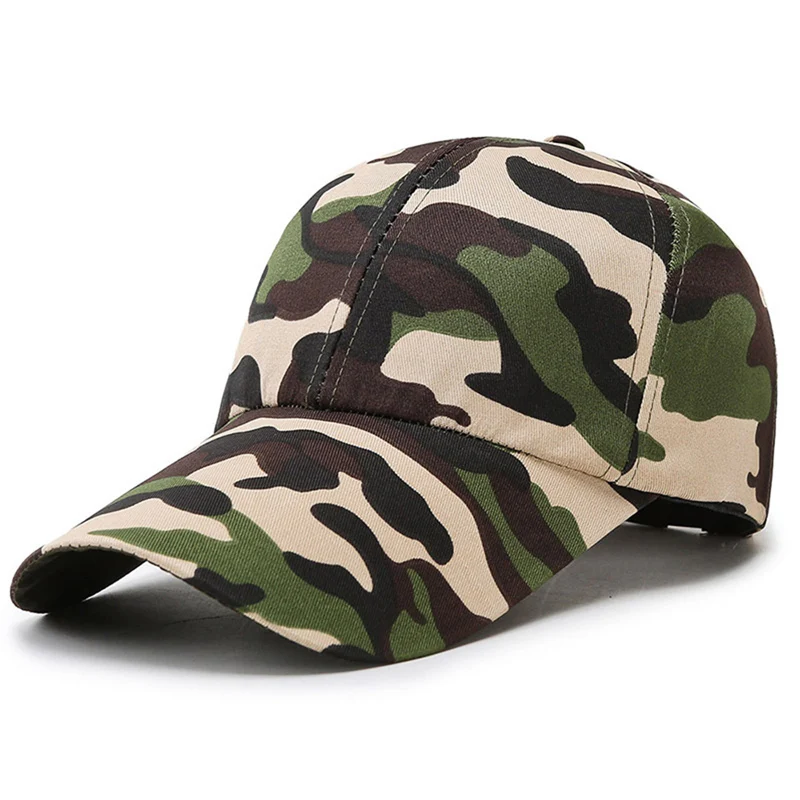 Camouflage Men Women Baseball Cap Outdoor Sports Jungle Long Visor Snapback Hip Hop Unisex Climbing Sun Hat Gorras MZ0249