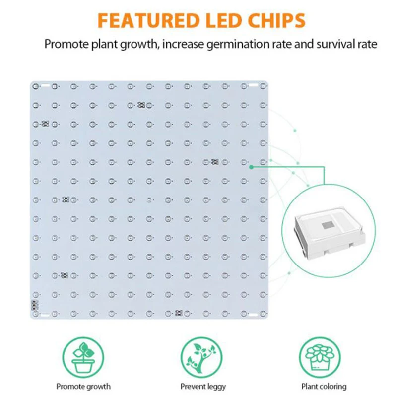 Luz LED para cultivo de plantas, lámpara de Panel para cultivo de flores, fitoamplificador para crecimiento de espectro completo, hidropónico para