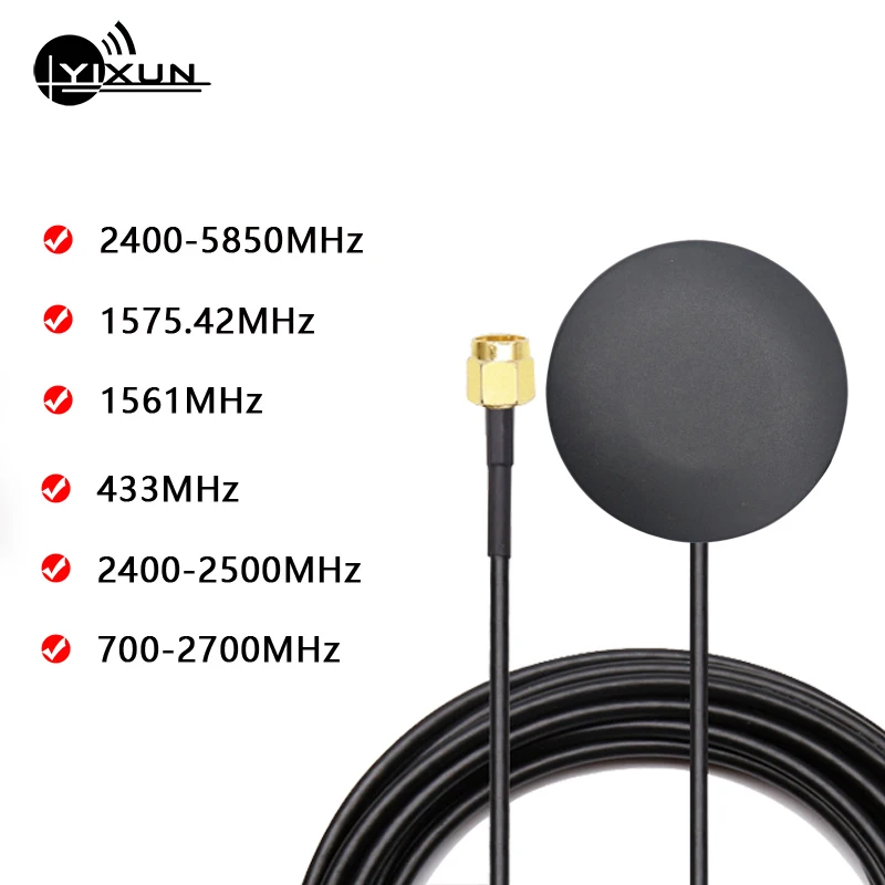 2.4G 4G 433MHz 2.4G/5.8G GPS/BD dual band antenna high gain 7dbi omnidirectional terminal cabinet antenna sma male interface