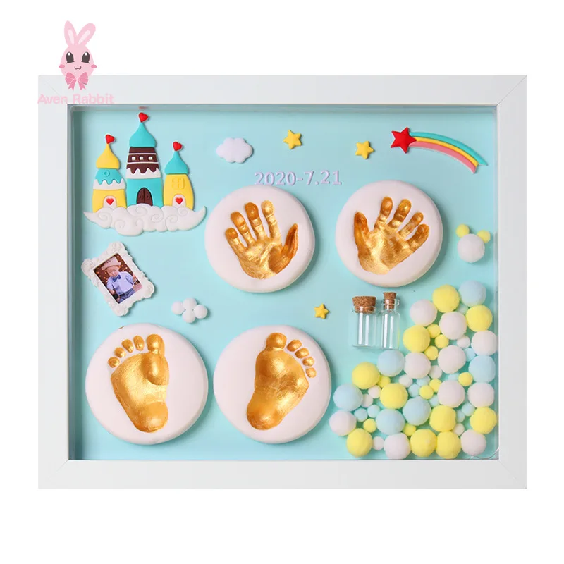 Baby Accessories Newborn Gift Set Baby Items Gift Clay Hand Foot Diy Baby Photo Frame Handprint Footprints Colored Clay Souvenir