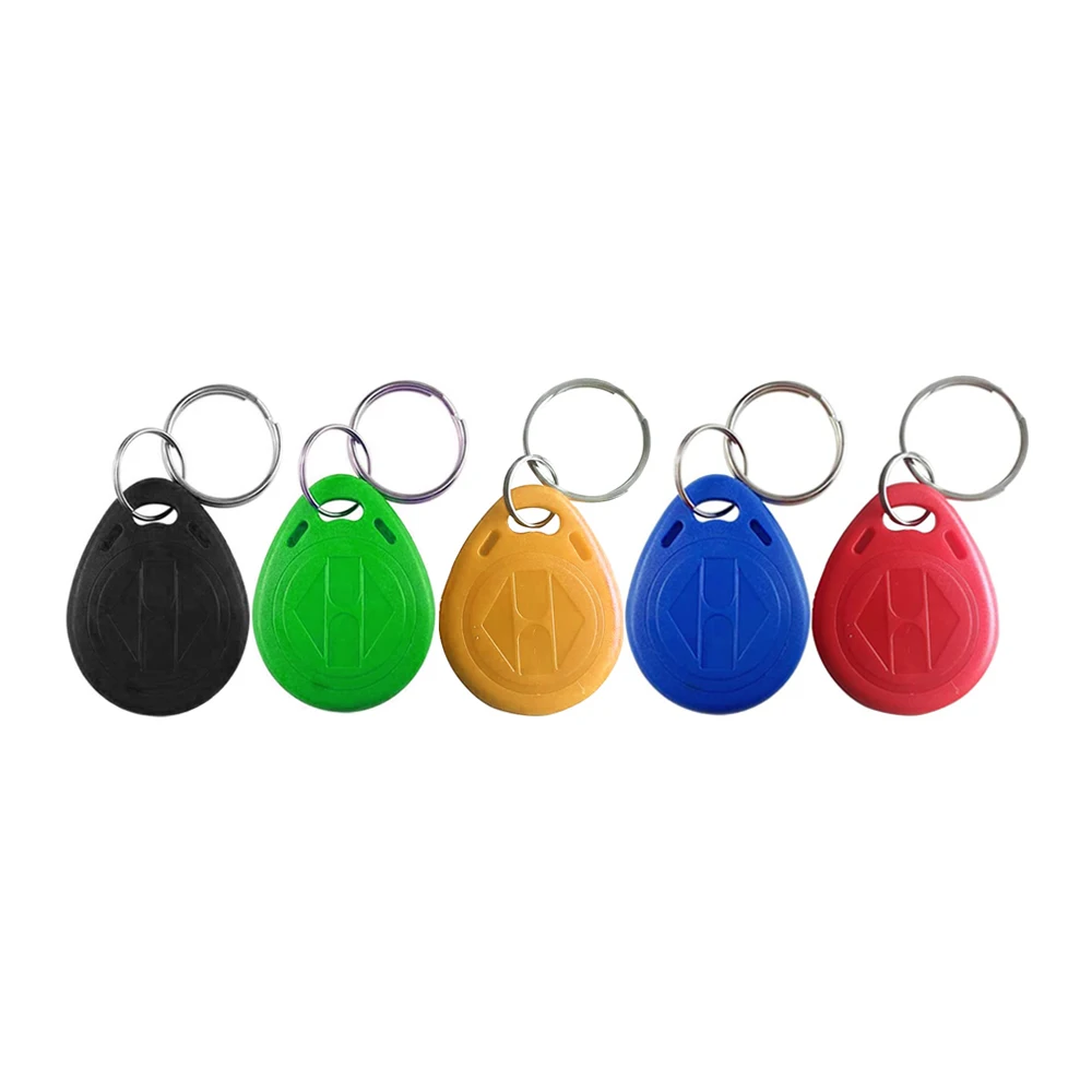 YiToo 100pcs 125KHz EM4100 Cards RFID Key Fobs Access Control Keychains Proximity ID Card Token Tags, 5 Colors Wholesale