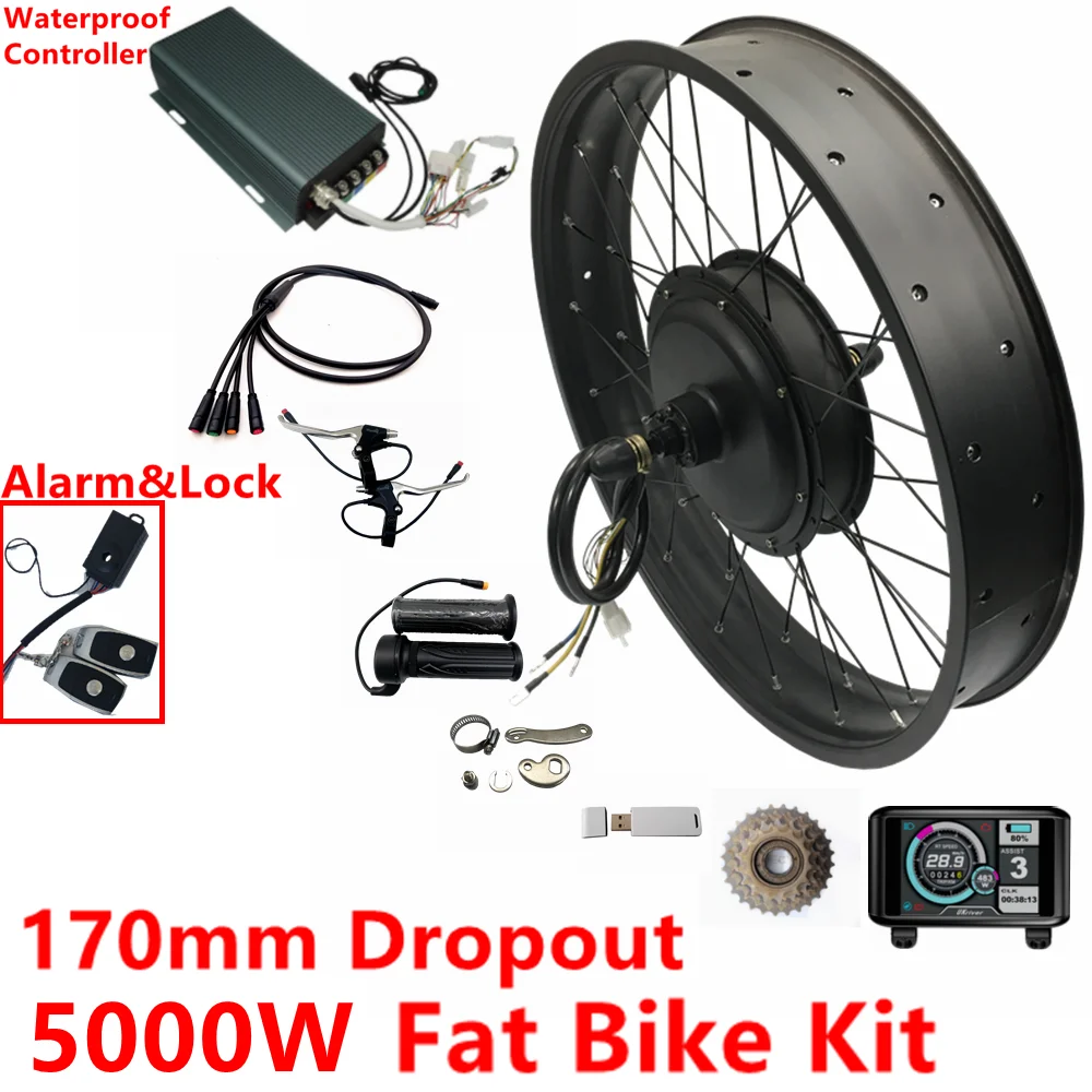 

US Stock NBpower 170mm Dropout 48-72v 5000W Fat Bike Kit Rear Motor Wheel Electric Fat Bicycle Conversion Kit Sabvoton UKC1