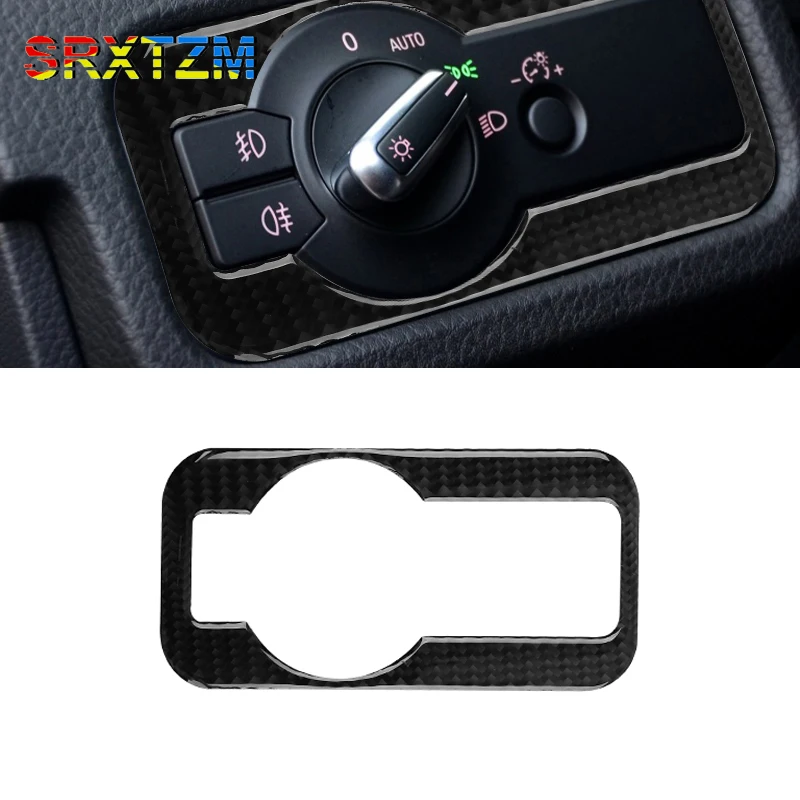 For Volkswagen Vw Touareg 2011 2012 2013 2014 2015 2016 2017 2018 Carbon Fiber Headlight Switch Frame Cover Sticker Trim