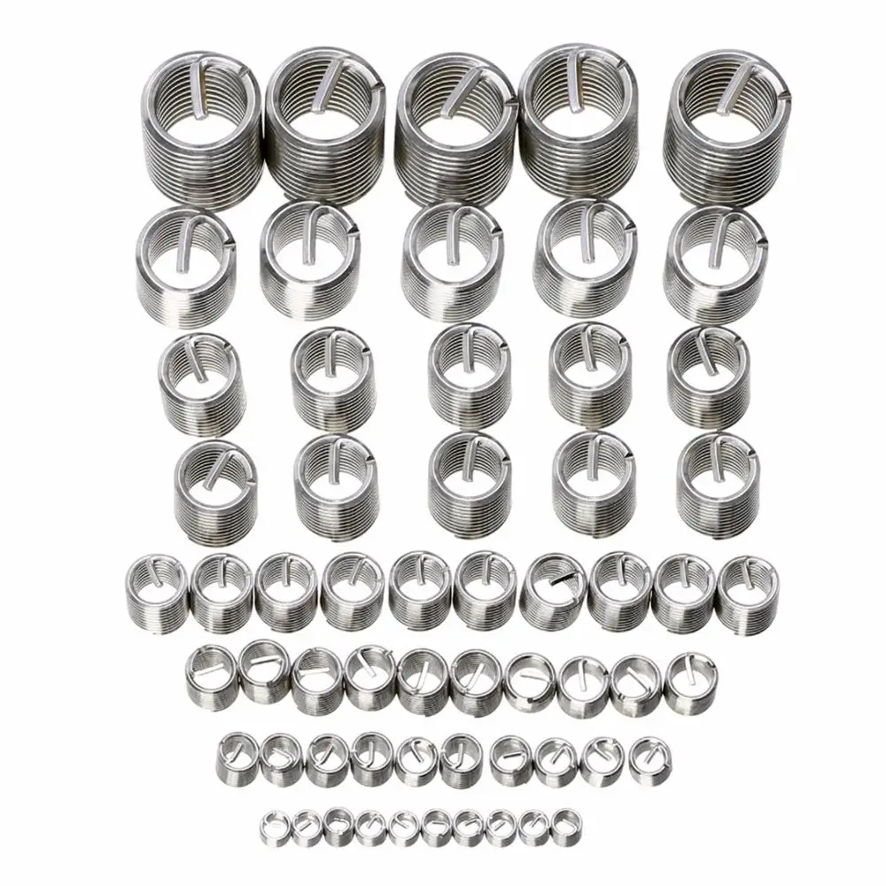 

60pcs M3-M12 Stainless Steel Wire Threaded Insert Thread Repair Kit Wire Screw Sleeve Helicoil Thread Repair Insert