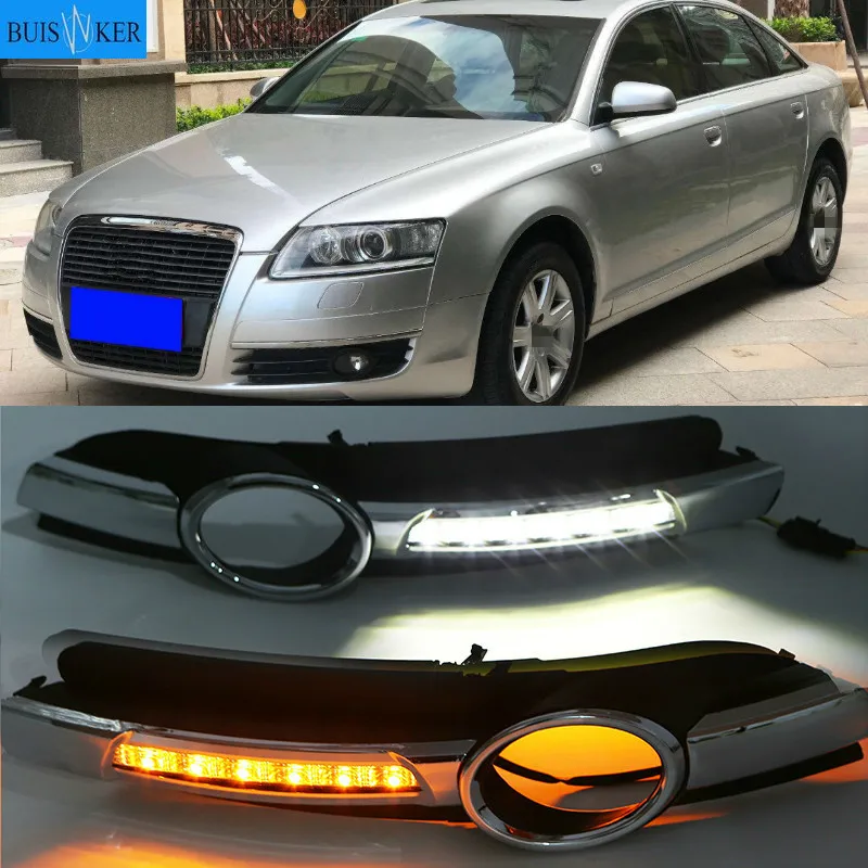 

For Audi A6L A6 C6 2005-2008 For Quattro RS Cabriolet Allroad Front LED Daytime Running Light DRL Light Fog Lamp Cover