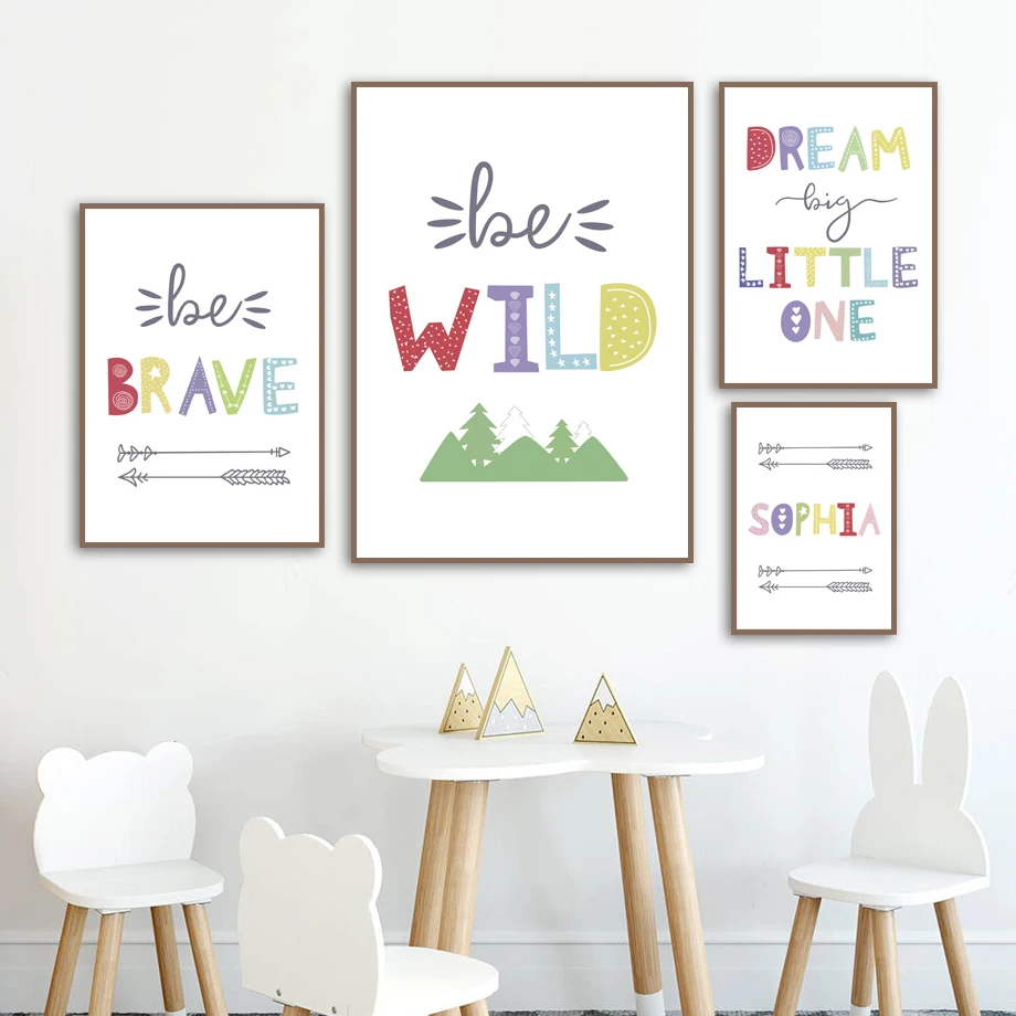 Color Character Baby Growth Quote Nordic Posters And Prints Wall Art Canvas Painting Cartoon Wall Pictures For Kids Room Decor