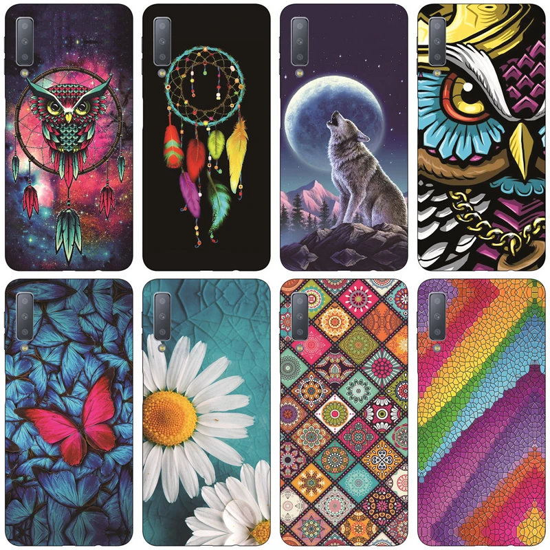 Cases For Samsung Galaxy A7 2018 Cover Silicon Color Phone Case Cover For Samsung A7 2018 A750 A750F 6.0 Inch protective shell