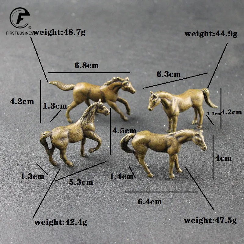 Vintage Copper Animals Arabian Horse Wild War Horse Courser Figurines Desk Ornament Home Decoration Accessories Brass Craft - view 2