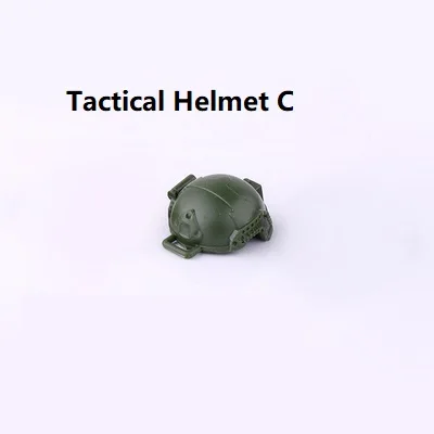 5PCS Modern Soldiers Helmet SWAT Figure Military Weapon Minifigurine MOC Model Accessories Building Blocks Toys for Children