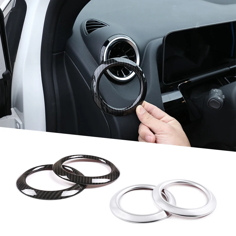 

Car Accessories Side Air Outlet Ring Car Interior ABS Chrome/Carbon Fiber For Mercedes Benz B GLB Class W247 X247 B200 2019-2020