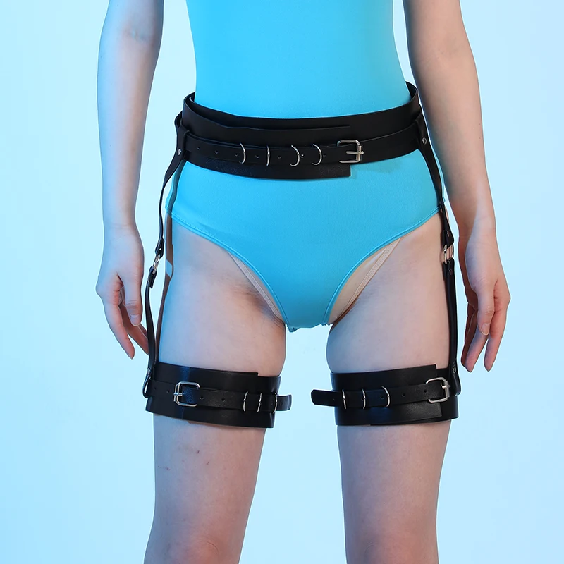 Leather Leg Thigh Harness Women Erotic Body Strap Harness Belt Wide Belts For Women Garter Sexy Lingerie BDSM Suspender Belt
