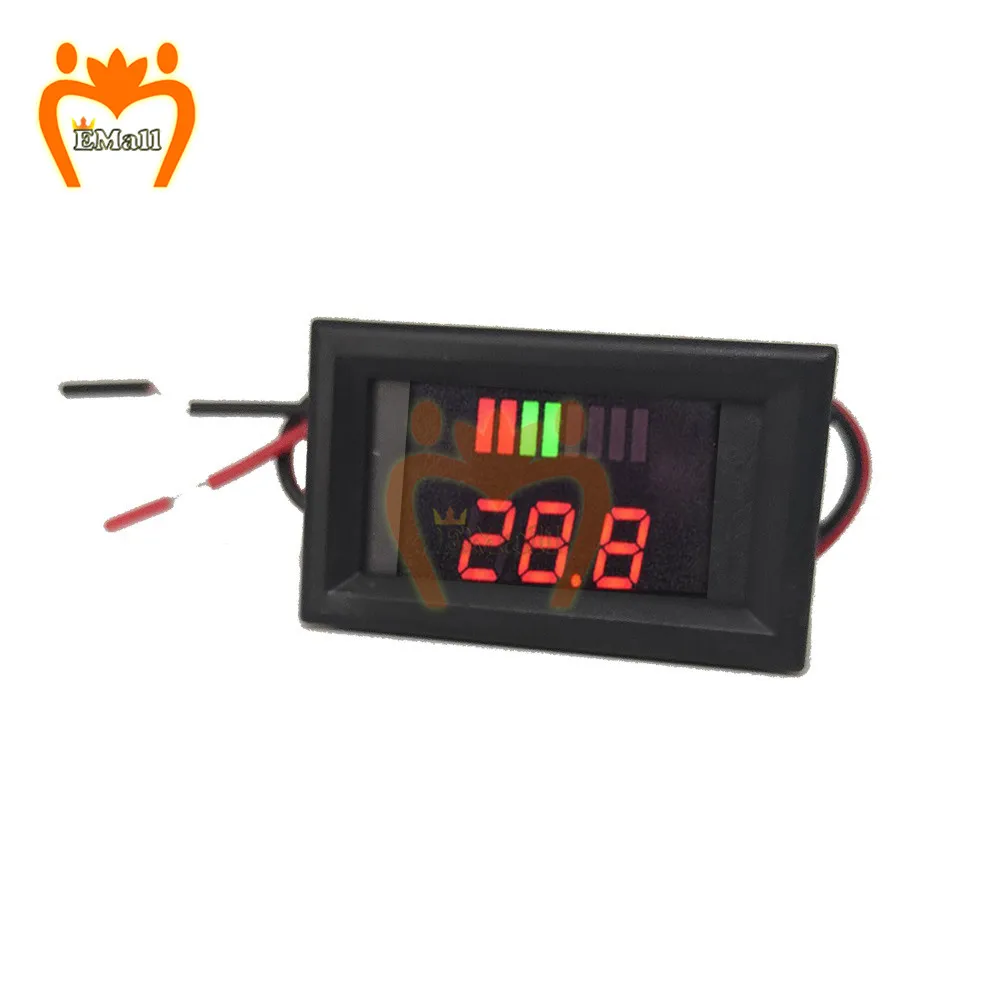 배터리 용량 검사 감지기 도구 전압계, USB 5V 2.4A 자동차 전압계, 배터리 테스터, 전압 검사기, 6V-60V, 12V-24V, 36V, 48V