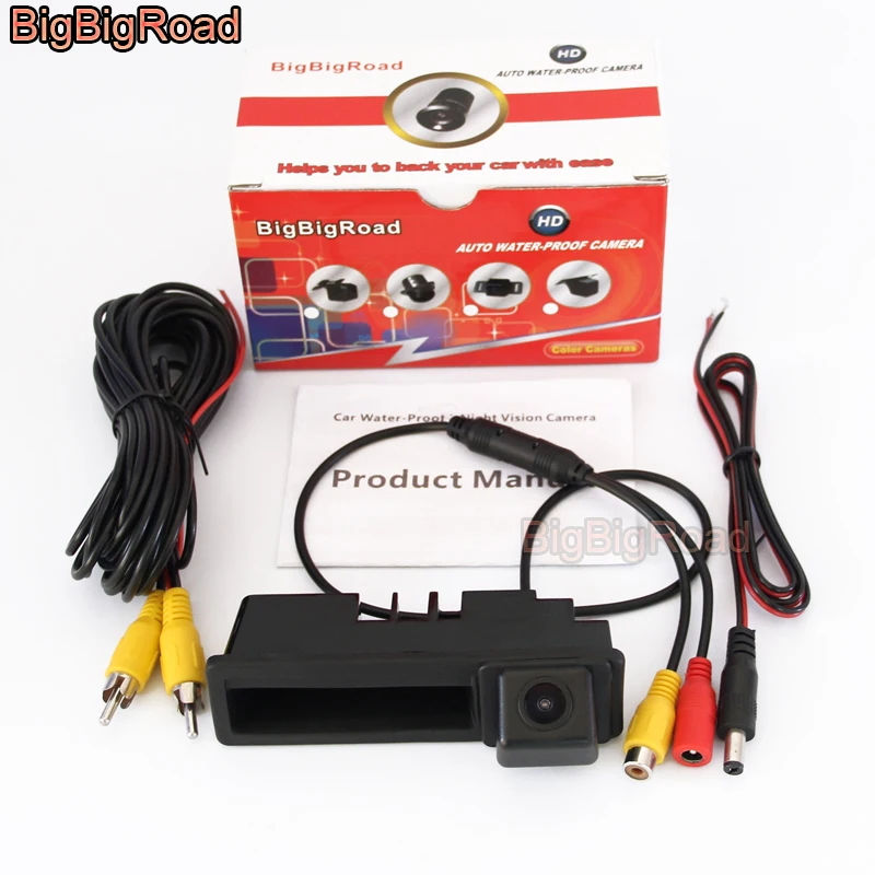 

BigBigRoad Car Trunk Handle Rear View Parking CCD Camera Waterproof For Audi A3 S3 RS3 8P 2003-2013 / A4 S4 RS4 B6 B7 2001-2008