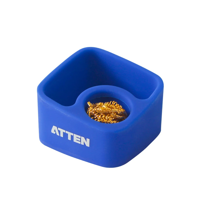 Sfera per la pulizia della punta del saldatore sfera per la pulizia del filtro a rete dissaldante punta dell'ugello filo di rame scatola in Silicone resistente al calore sfera pulita