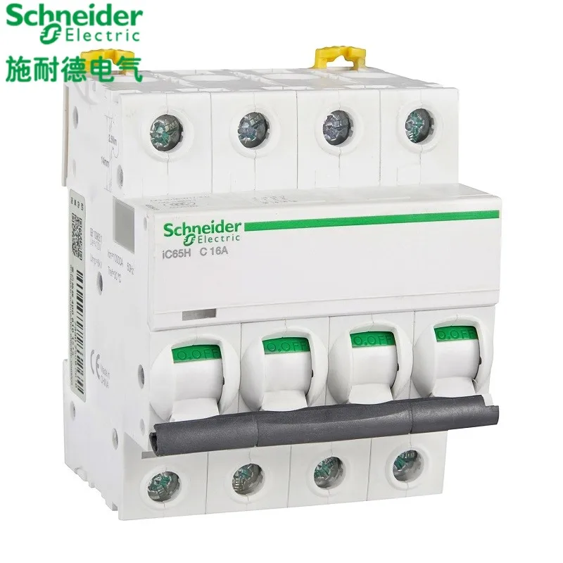 

Schneider electric Mini Circuit Breaker iC65H 4p C type 1A - 63A 10kA MCB A9F28401-A9F28463