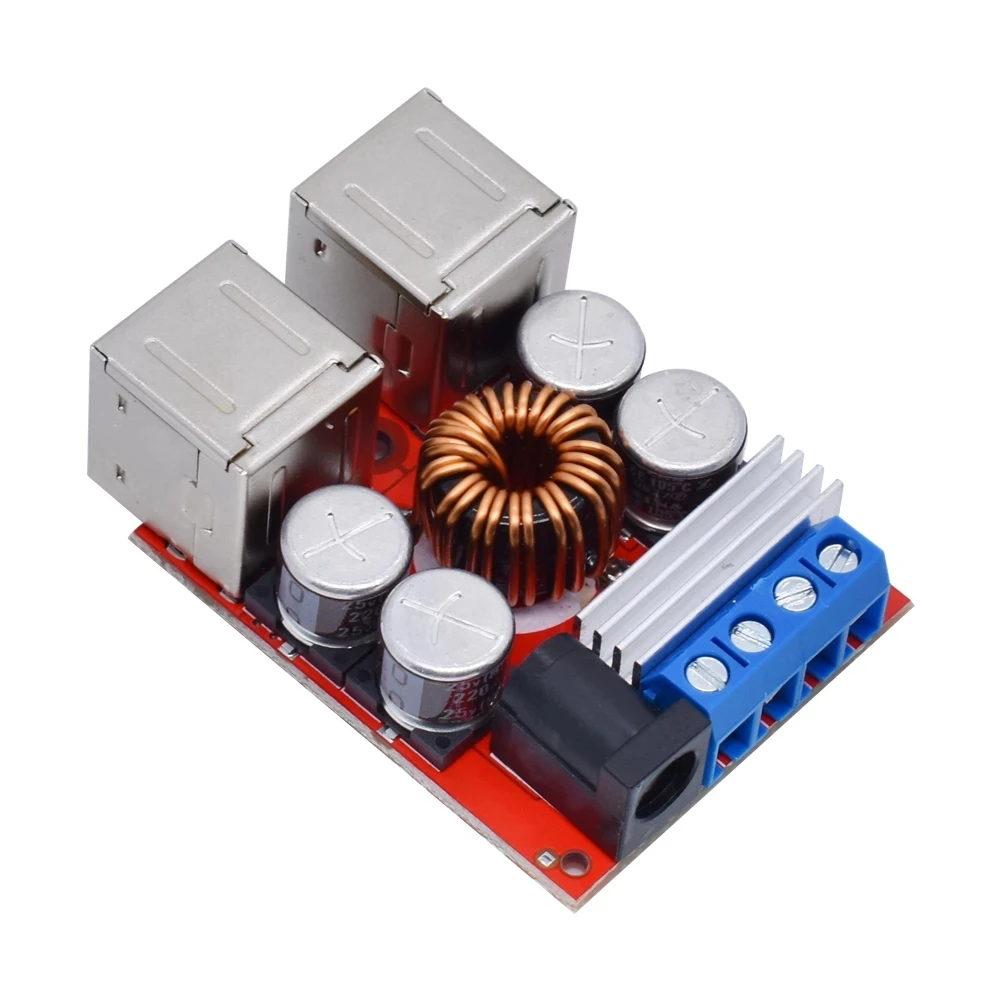 DC-DC Vehicle Charging Board 8V-35V to 5V 8A Power Supply Depressurization Module 4 port USB Output mobile Charger