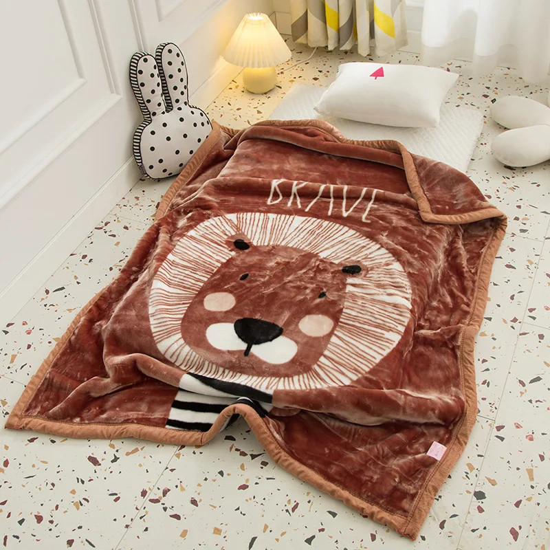 Coral Fleece Weighted Blanket  Kids Bedspread Blanket Cartoon Fleece Throw Blanket Newborn Winter Receiving Blanket 100x130cm