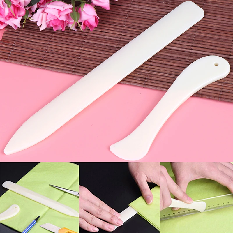 Hot sale 2Pcs/set Bone Folder Craft Tools Leather Scoring Folding Creasing Paper Accessory