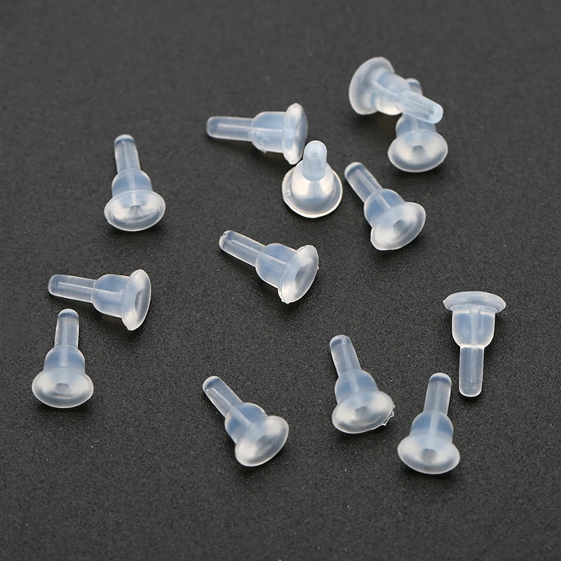 

50pcs/lot Rubber Earring Back Stoppers for Stud Earrings 6x10mm Silicone Ear Plug Blocked Caps For DIY Earring Jewelry Making