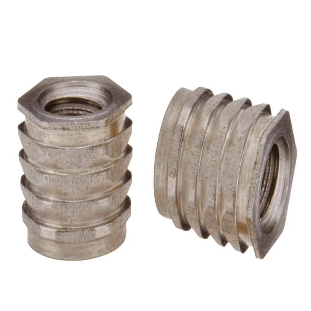 NFPA-M3/M3.5/M4/M5/M6/M8 Insert Nut Insertos Knurling Threaded Knukles Nuts Inserts Hexagonal Aluminum Knurled Inserti