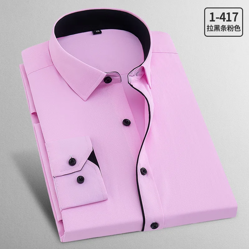 Men Plus Size Shirt 8xl 9xl 10xl 12xl 14xl autumn spring Blue Long Sleeve Business Big Size Fashion Work Dress Shirt 52 54 56
