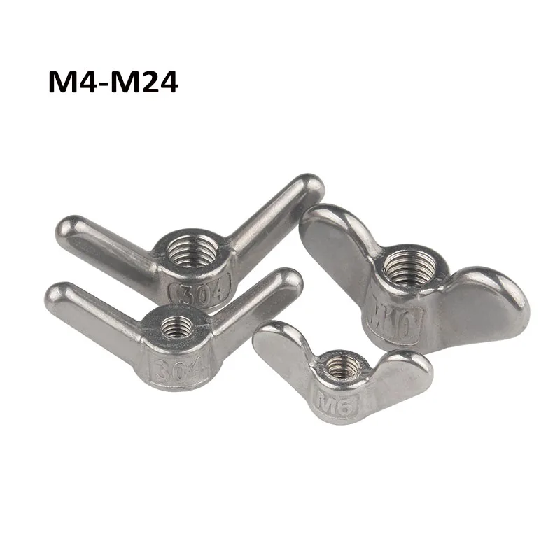 1Pcs Blank Steel Wing Nuts Thumb Nuts Claw nut Butterfly Nuts Hand Screw Nut 304SS M4 M5 M6 M8 M10 M12 M14 M16 M18 M20 M24