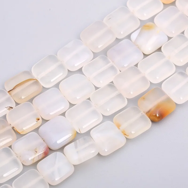 12mm Natural Stone Colorful Agate Tiger Eye Sandstone Square Piece Loose Beads for Jewelry Making DIY Hot Bracelet Necklace 15\