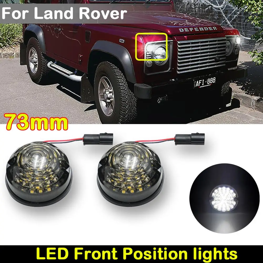 For Land Rover Defender 90 110 Smoked Lens Car front White LED Clearance light Front Position lights side marker Lamp