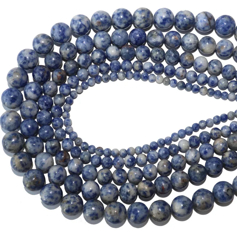 Natural BIue Sodalite Stone Round Spacer Beads For Jewelry Making Charm DIY Bracelets Necklace Accessories 2 3 4 6 8 10 12mm