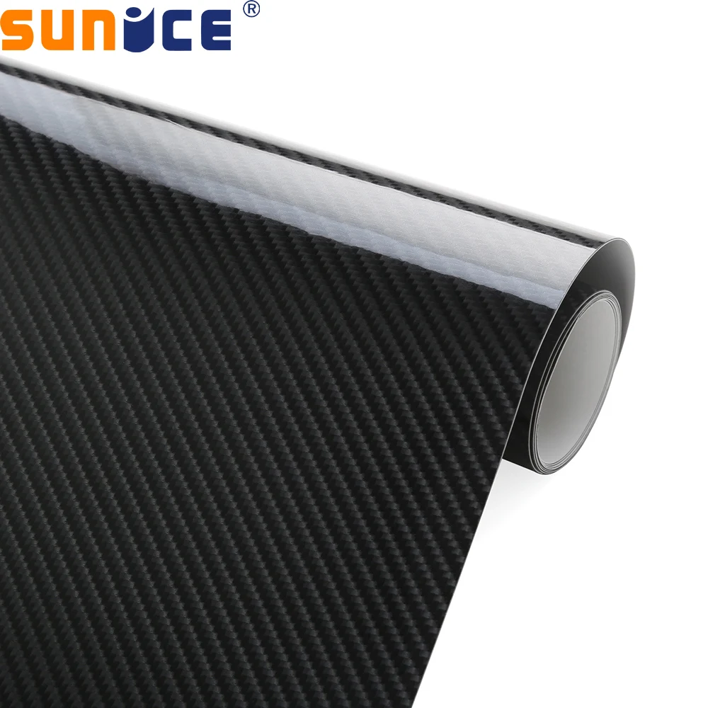 Sunice Ultra Glossy 6D Carbon Fiber Vinyl Film Car Sticker Waterproof Car Styling Wrap Auto Vehicle Detailing accessories 18m