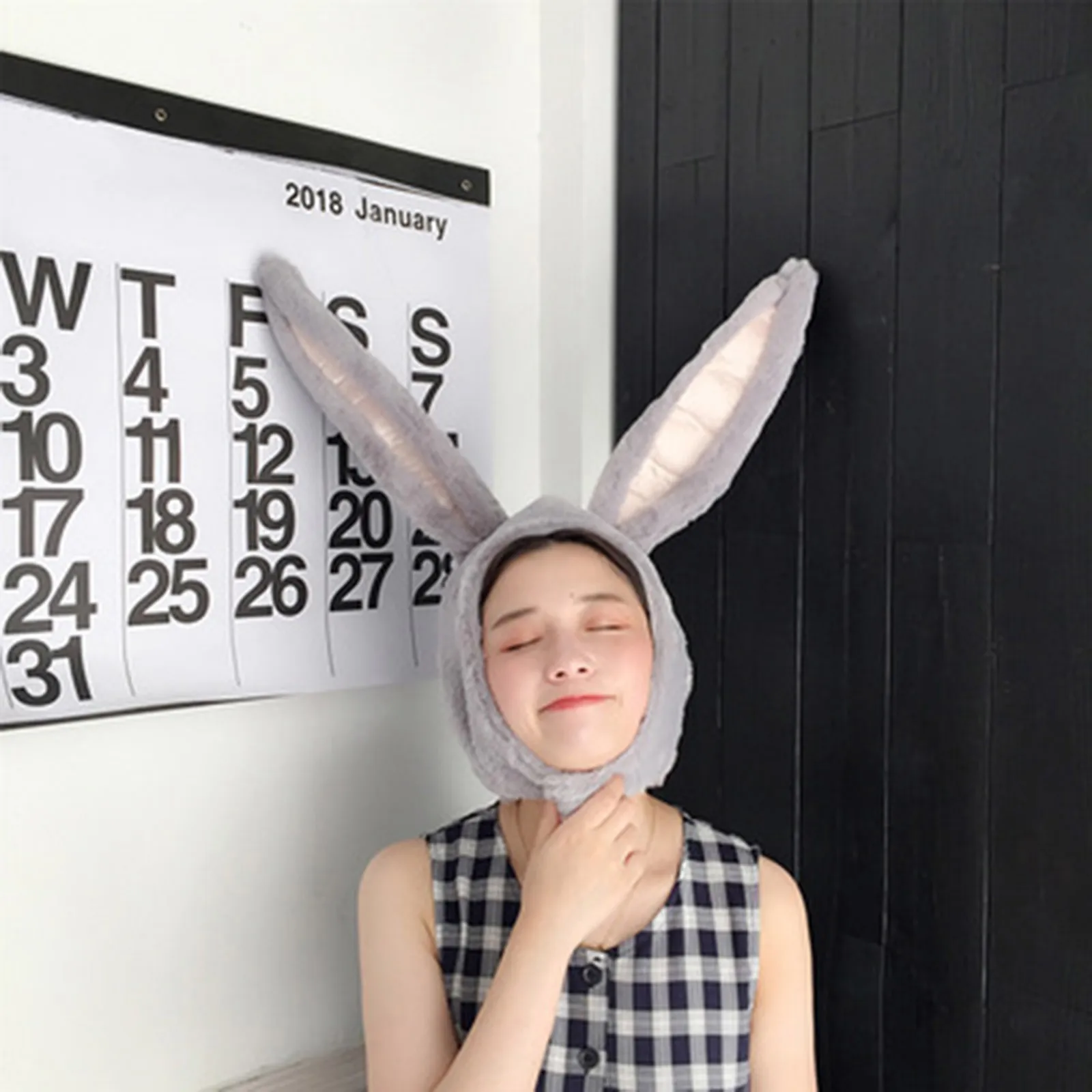 Large Bunny Ears Hat Bunny Hood Hat With Earflaps Party Women Girls Long Cap Plush Rabbit Ears Hat Шапка Зимняя Женская #P5