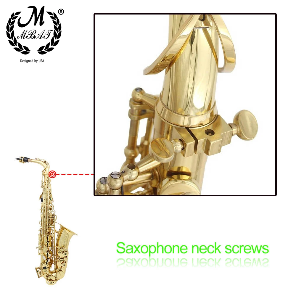 M MBAT 2pcs Gold Saxophone Neck Screw Tightening Screw Sax Replacement Tool Parts Woodwind Instrument Accessory