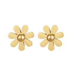 Cute Daisy Stud Earring For Women And Girl Stainless Steel Gold Color High Quality Jewelry Earring Wholesale