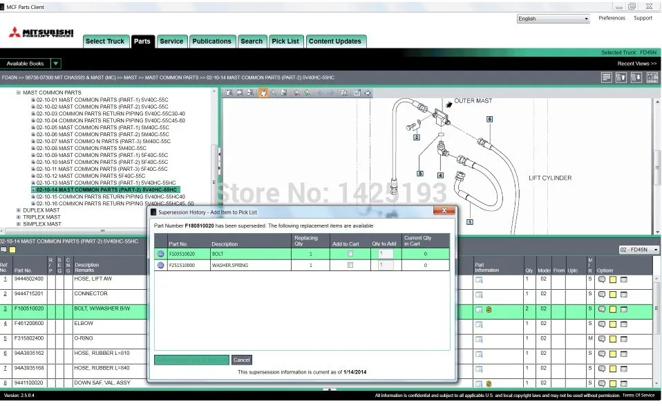 ForkLift Trucks 2024 (MCFS) For Mitsubishi Spare Part Catalogue