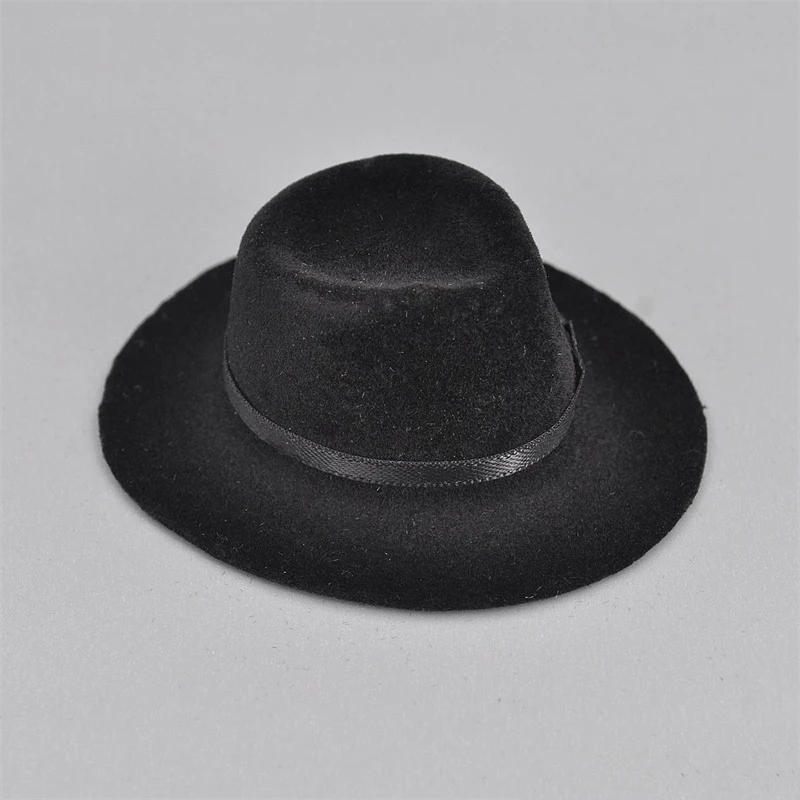 

In Stock For Sale 1/6th Trendy Old Black Round Hat Secret Agent Western Cowboy Hat For Usual 12 inch Accessories