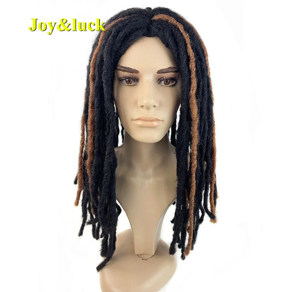 Long Dreadlocks Wig For Men Synthetic Black Dreadlock Straight Crochet Hair Braiding  Middle Part Hair Wigs Daily  Wig