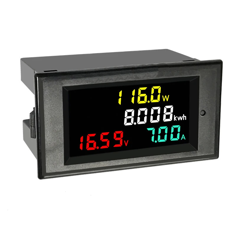 4 in 1 DC Voltmeter Ammeter Power Energy Meter DC 7.0-20.0V/DC 14.0-600.0 V 0.01-100A HD Color Screen 180 Degrees Flawless LED