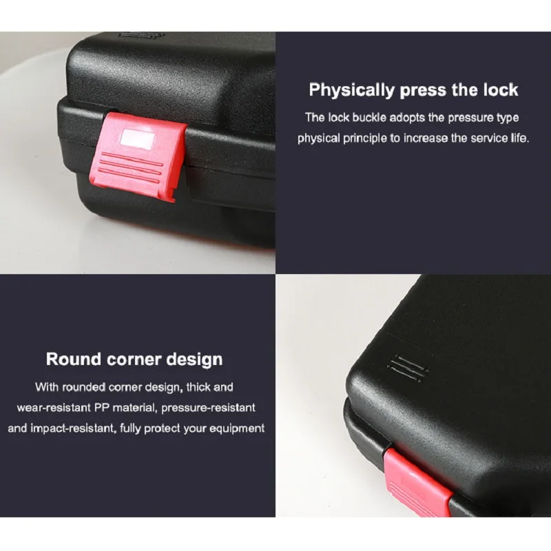 Valigia per cassetta degli attrezzi professionale con Spong custodie Complete per cassetta degli attrezzi custodia per attrezzi in plastica portatile strumento per attrezzature di sicurezza