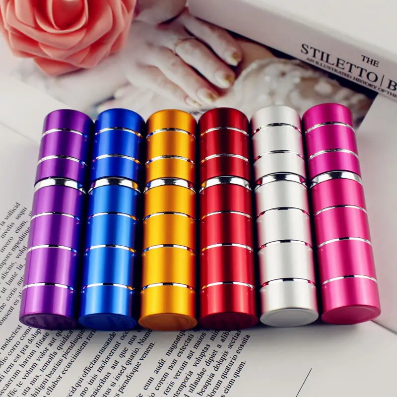 1pc 5ML 10ML Travel Aluminum Perfume Atomizer Glass Spray Bottle Empty Refillable Bottle with line .Portable Metal Sprayer