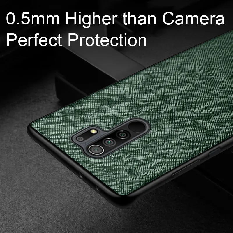 Luxury leather phone case for Xiaomi Redmi 9 9A 9T 9C NFC funda with cross pattern