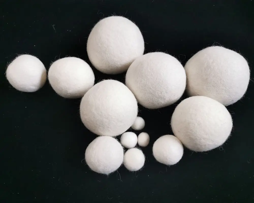 6-Pack Wool Dryer Ball 1-10cm Absorbs Moisture Dry Clothes Zero Pollution No Allergy Less Wrinkles Laundry Dryer Felt Balls