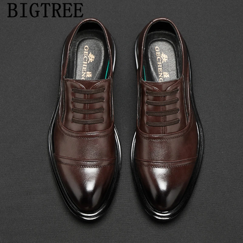 Business Shoes Men Leather Vintage Shoes Men Oxford Coiffeur Evening Dress Office Shoes Men Classic Wedding Dress 2024 Ayakkabi