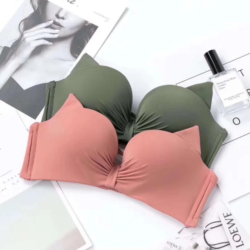 Fashion Brand Bra Set Sexy Cat Ear Underwear Wire Free Push Up Bra Set Women Seamless Lingerie Lovely Bow Girl 4 Colors Bras